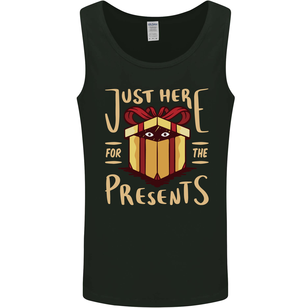 Christmas Just Here For the Presents Funny Mens Vest Tank Top