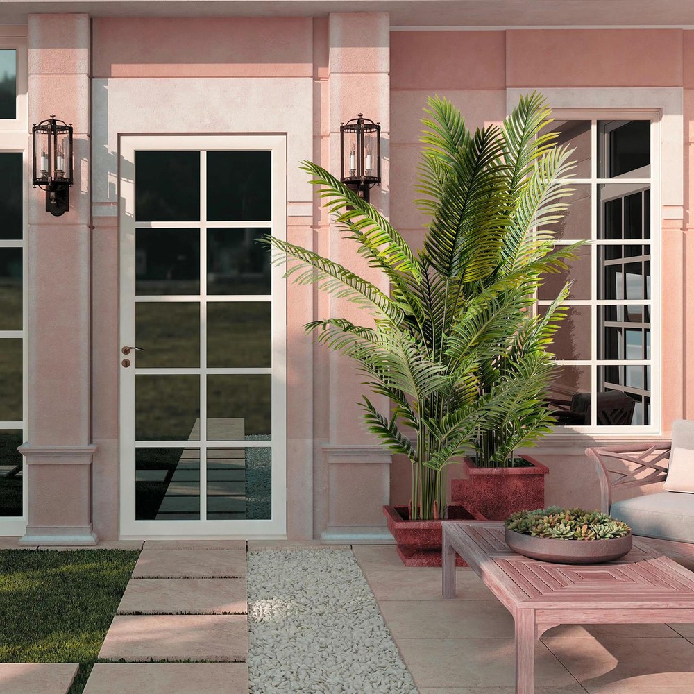 6Ft Artificial Tropical Palm Tree with 18 Removable Leaves for Indoor Outdoor Decor