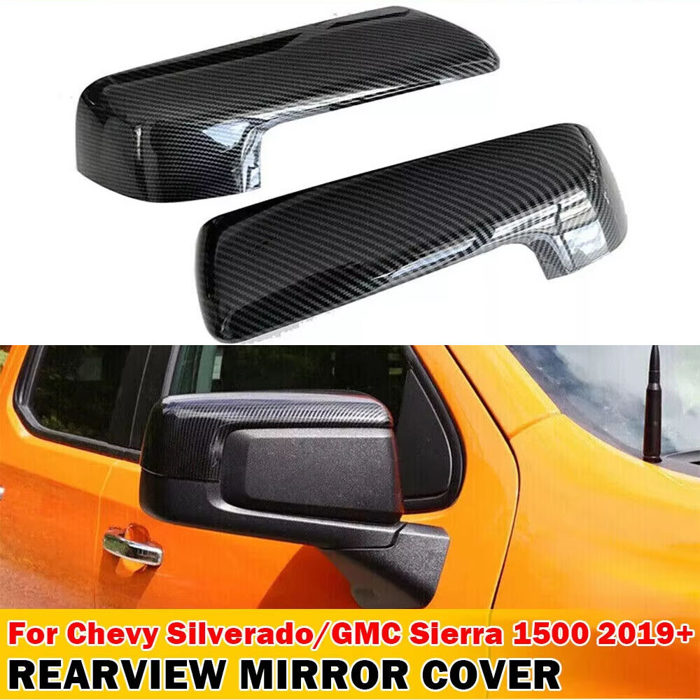 For Chevy Silverado 1500 CMC SIERRA 2x Rearview Side Mirror Cover Wing Cap Trim
