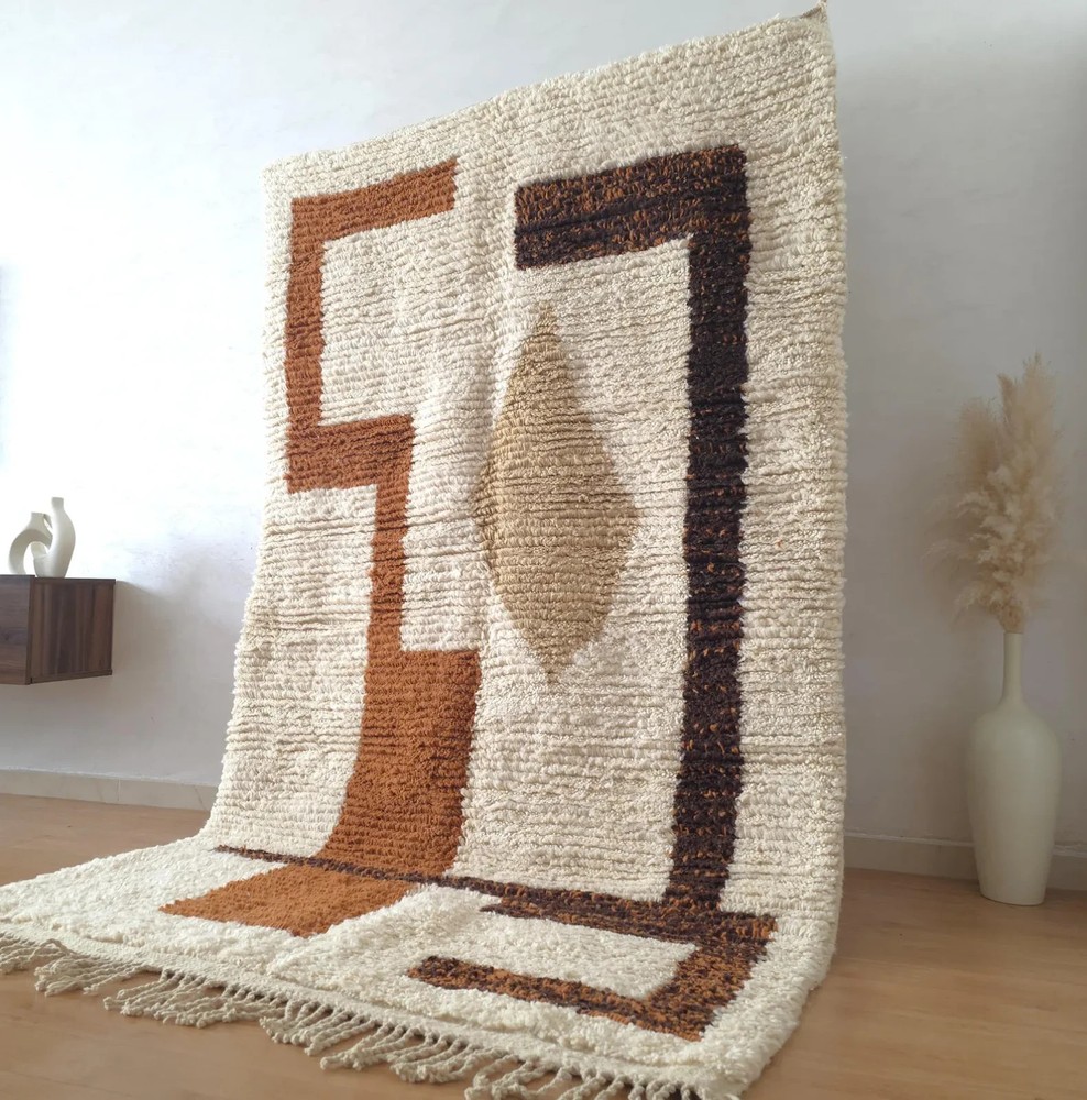 Handmade Moroccan Berber Wool Rug Color Multi Luxury Design Area Carpet Rug