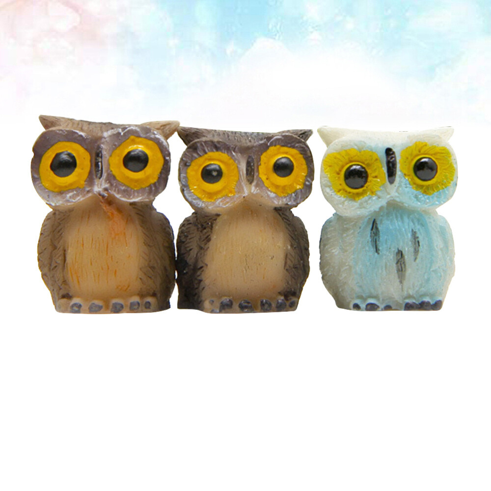Micro Resin Owl Figurines for Tabletop Landscape Decorations