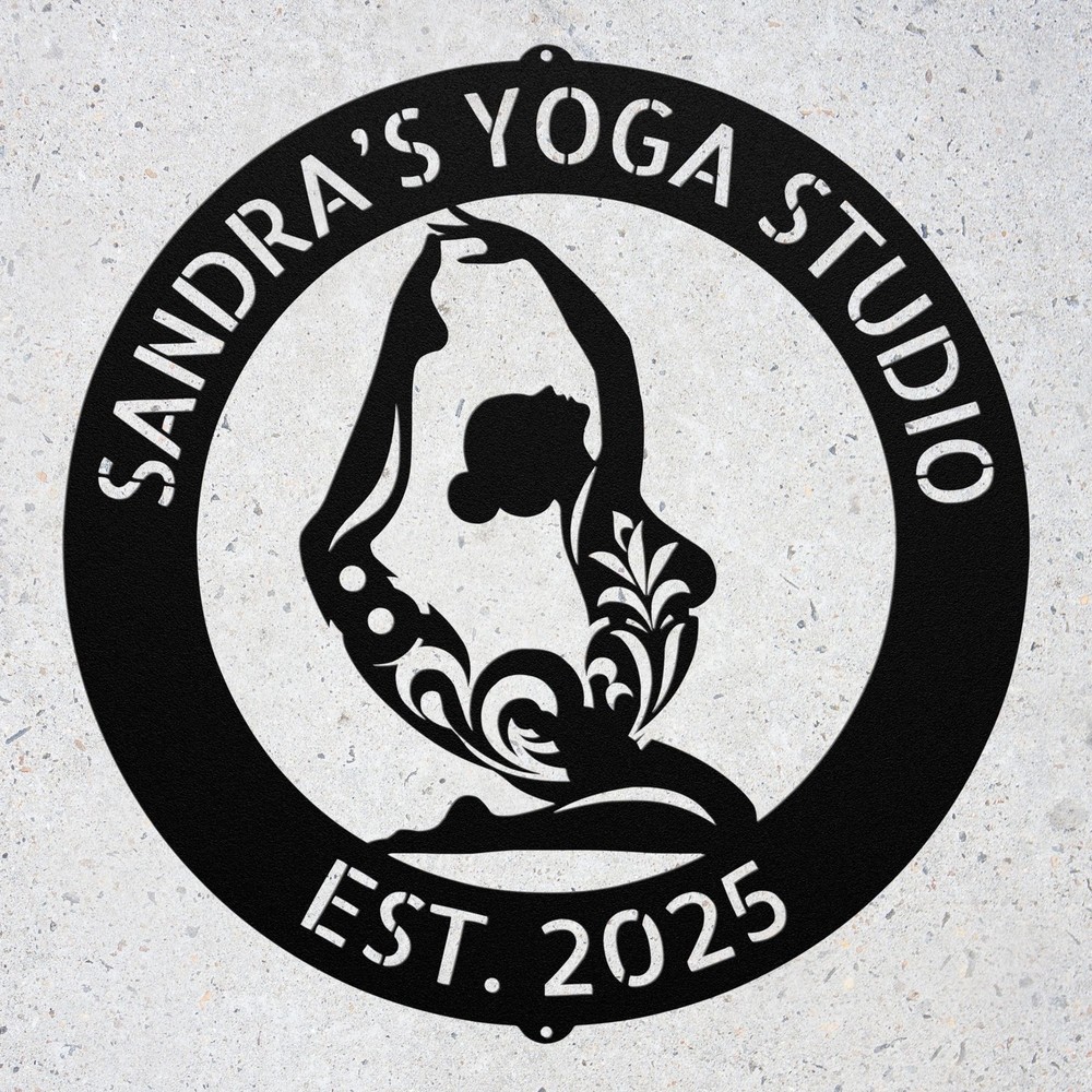 Custom Yoga Metal Sign Personalized Wall Art for Studio Decor or Yoga Gift