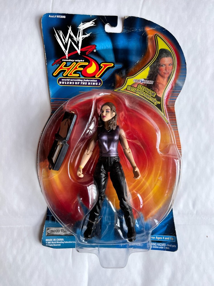 BNIB WWE WWF STEPHANIE MCMAHON JAKKS WRESTLING FIGURE TTL HEAT SERIES RING RULER