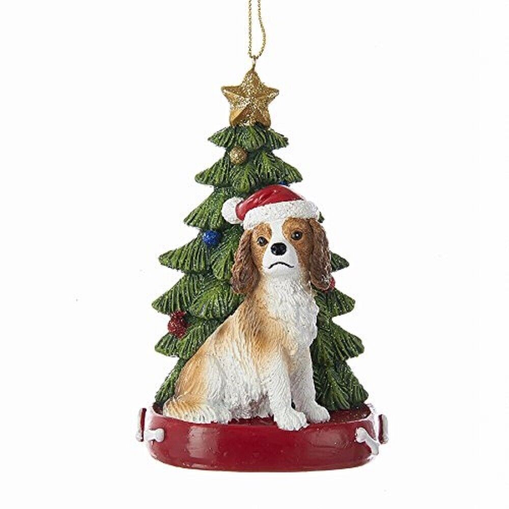 Cavalier King Charles Spaniel Wearing Santa Hat Christmas Tree Ornament C7954KC