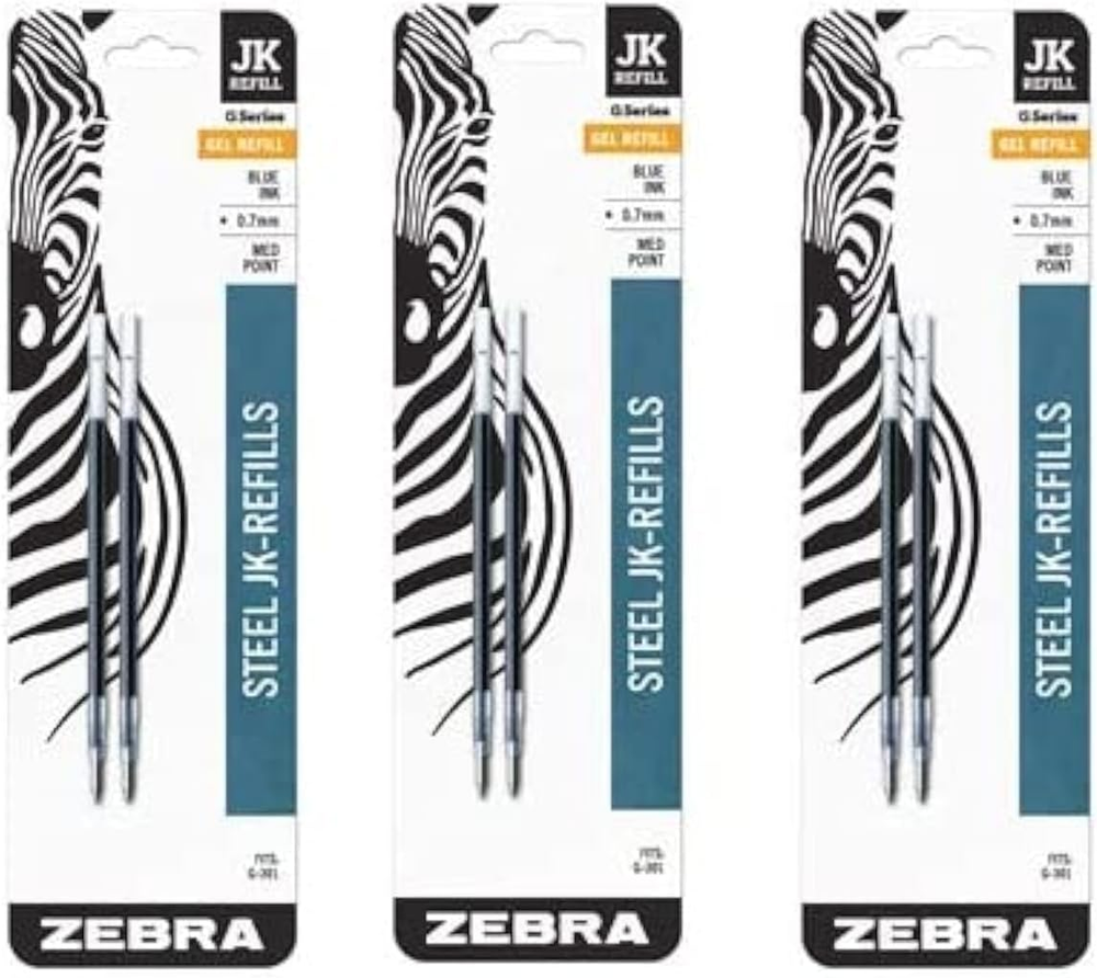 Jk-Refll G301 Retractable Ballpoint Pen Refills, 0.7Mm, Medium Point, Blue Ink,
