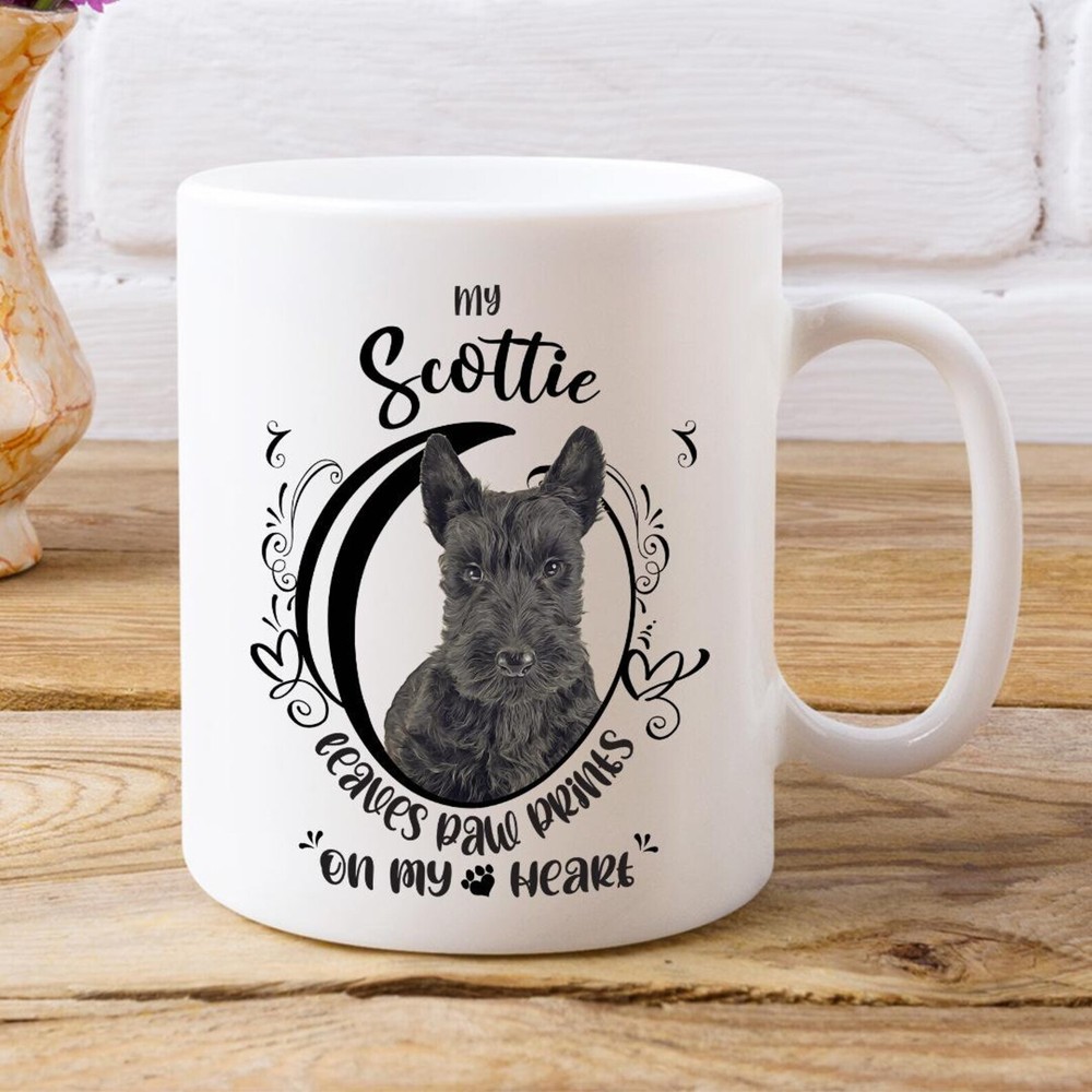 Scottie Coffee Mug Paw Prints On My Heartdog Mug For Grandma Gift Mother's Day M