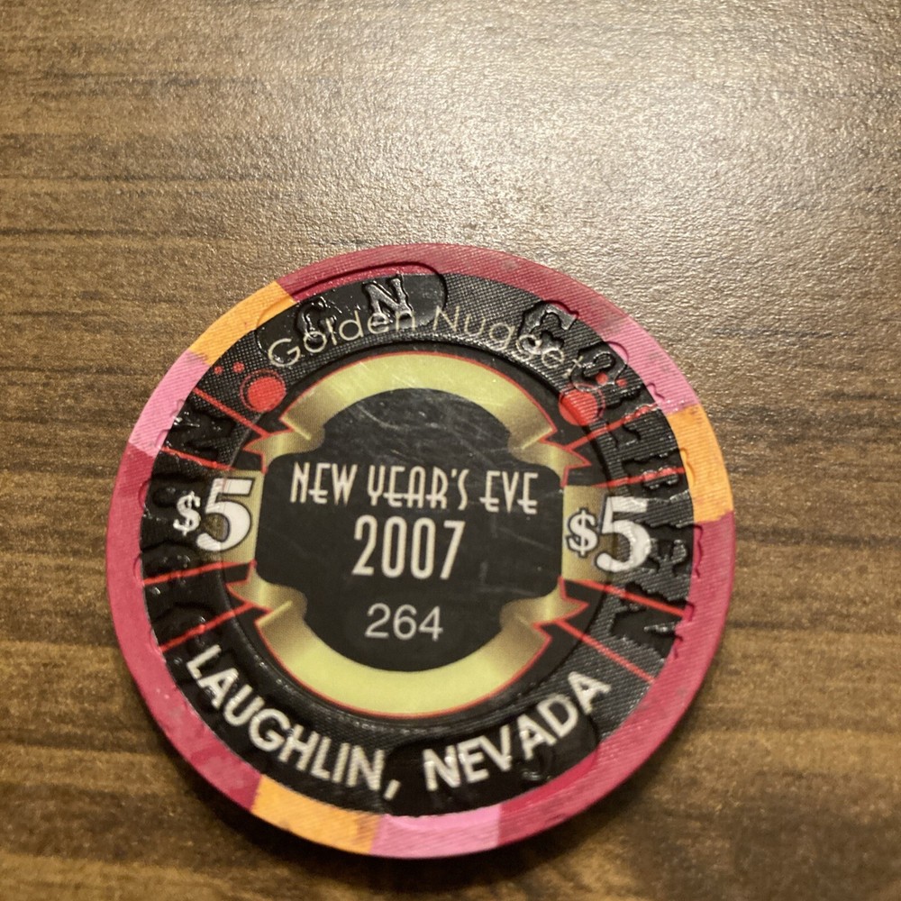 $5 golden nugget    New Years 2007 laughlin nv casino chip-image
