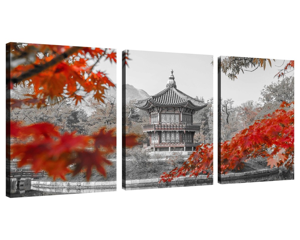 Korean Landscape Wall Art Canvas Gyeongbokgung Palace Architecture Pictures o...