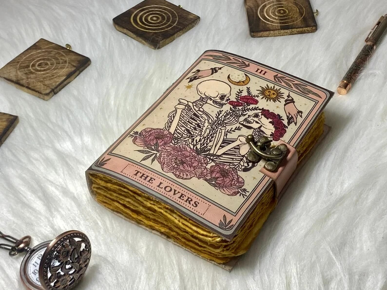 Handmade Vintage Leather Lovers Book of Shadows Journal