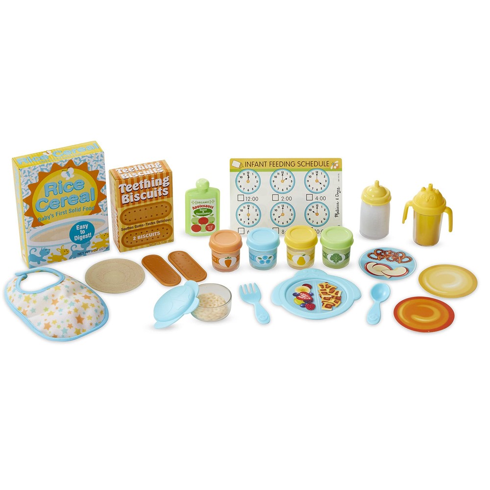 Melissa & Doug Mine to Love Mealtime Play Set for Dolls with Bottle, Pretend...