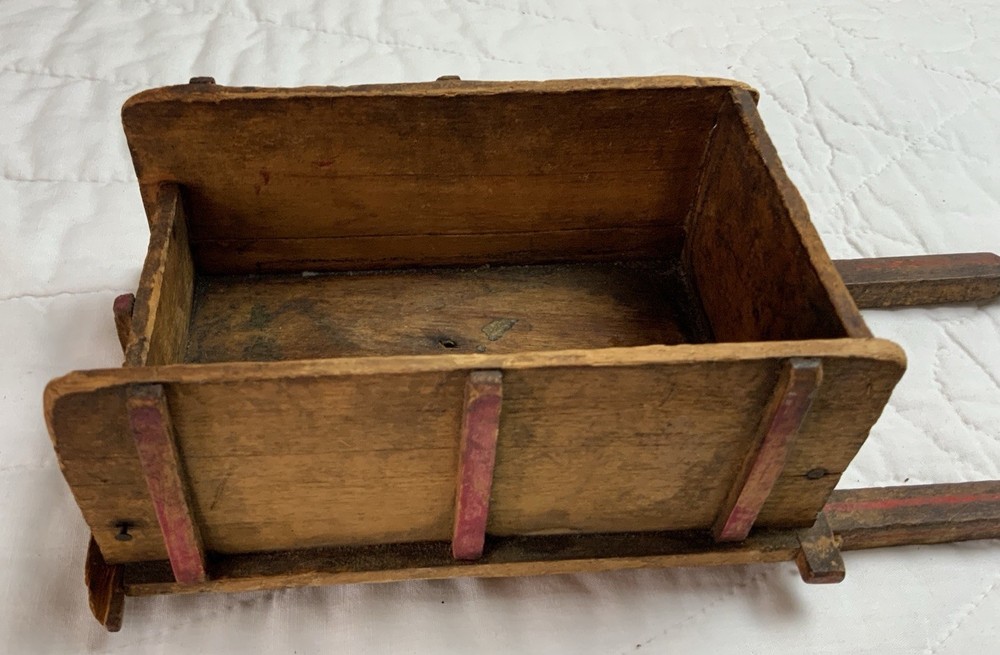 Primitive Antique Doll Or Horse Pull Cart, Wood