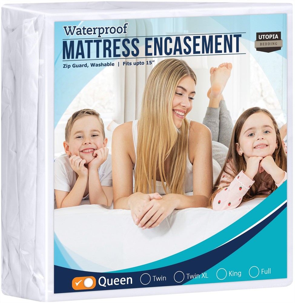 Utopia Bedding Queen Zippered Waterproof Mattress Encasement with Bed Bug Protection