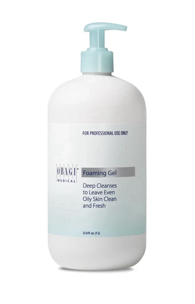 Obagi Nu Derm Foaming Gel Cleanser for Oily Skin 33.8 fl oz Pump Top, Back Bar