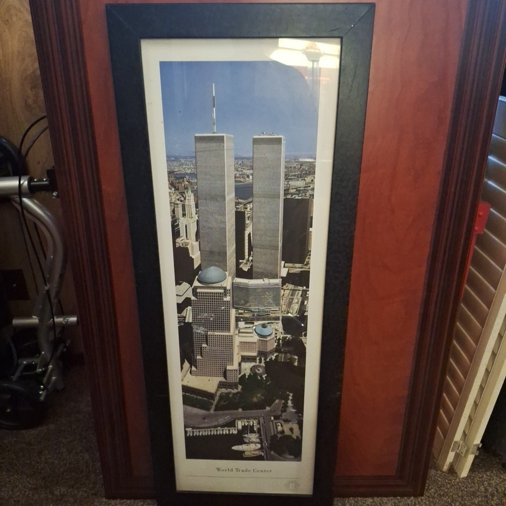 World Trade Center Framed Commemorative Photo 43 1/2 x 17 By James Blakeway...