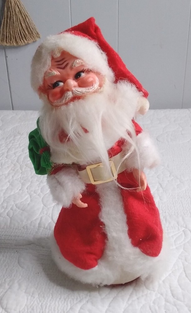 Vintage Santa Claus Musical Moving Music Box Figurine 9