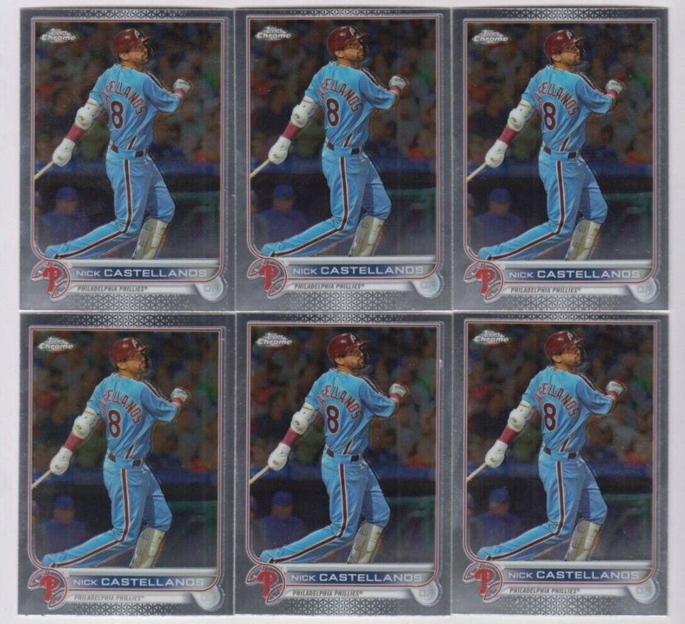 (6) Nick Castellanos 2022 TOPPS CHROME UPDATE CARD LOT #USC67 PHILLIES