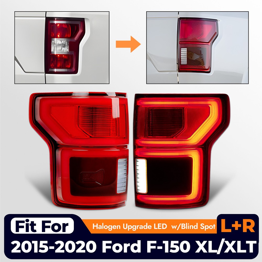 For 2015-2020 Ford F-150 Tail Light Upgrade To Blind Spot Style Left+Right Pair