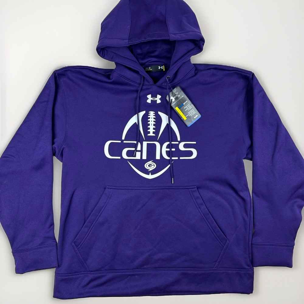 Miami Hurricanes Under Armour Cold Gear Hoodie Men's Medium NCAA Rare Purple New