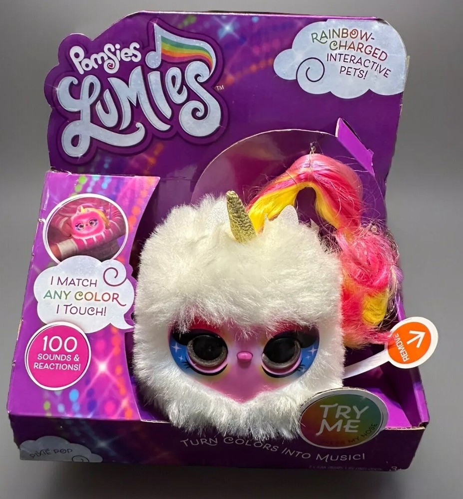 Pomsies Lumies Electronic Interactive Pom-Pom Pet “Pixie Pop” Color Copycat NEW