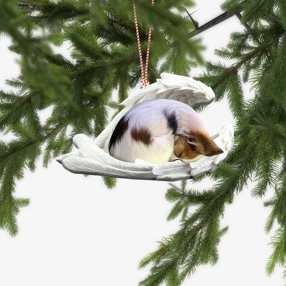 Papillon Dog Sleeping Angel Wings Car Ornament  Dog Christmas Ornament Gift