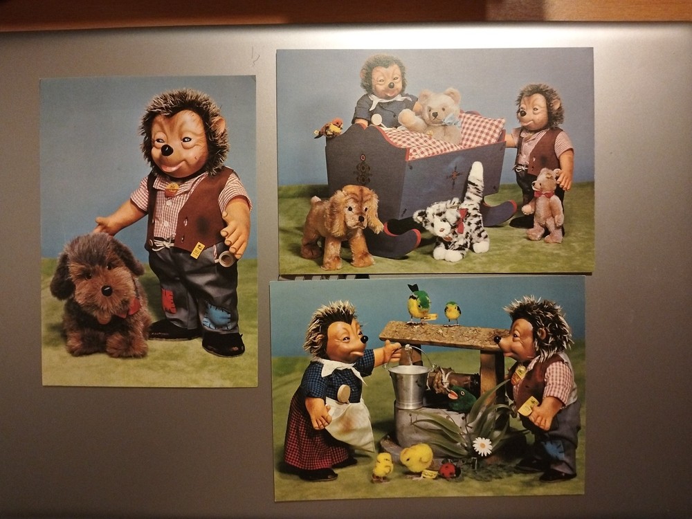 3 Vintage Postcards by Steiff Postcard Postcard Unlabeled, Family Mecky and Animals