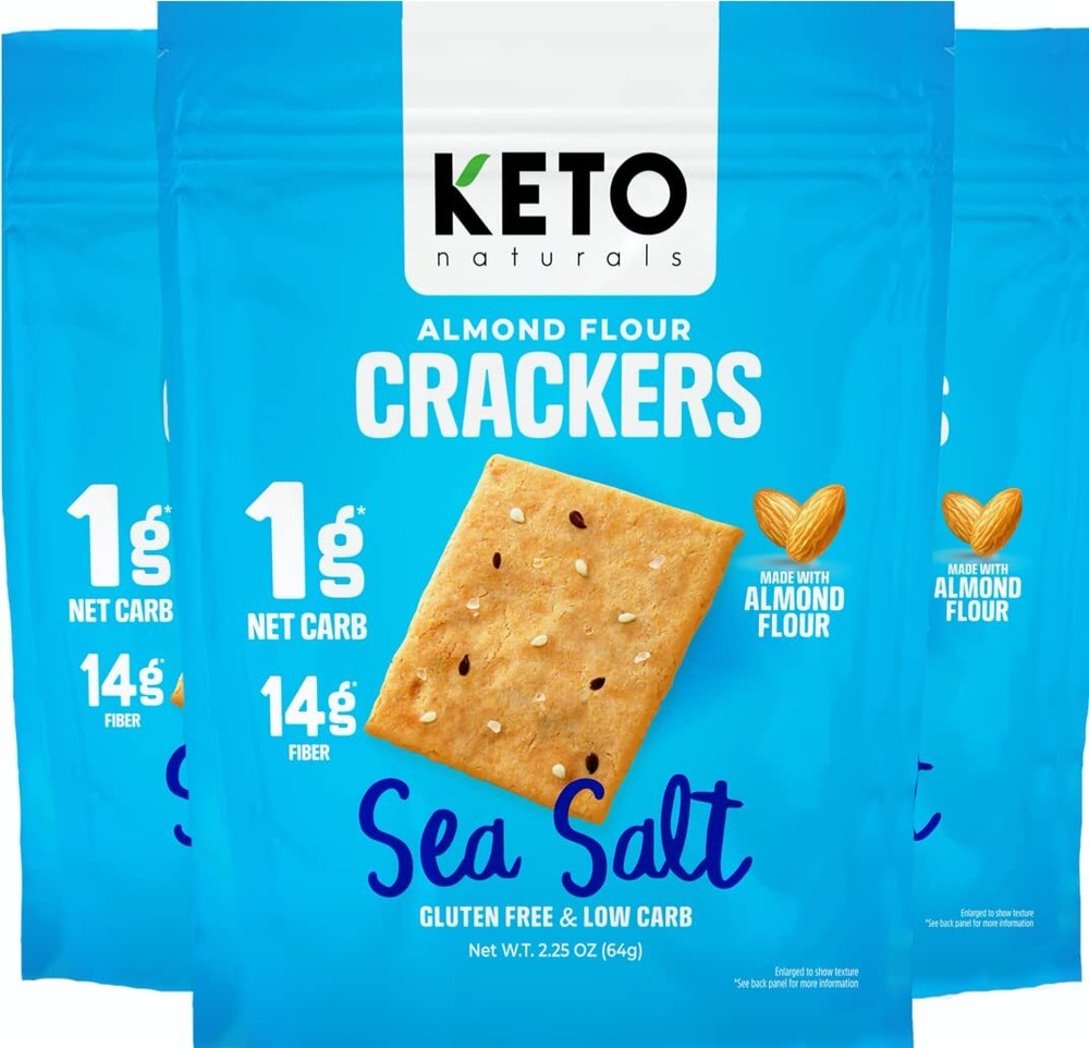Keto low carb crackers (Sea Salt) Keto friendly zero carb no sugar added glut...
