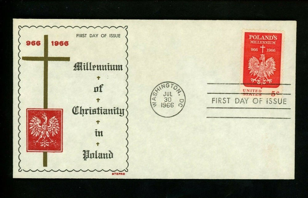 US FDC #1313 Stefako M-33 1966 DC Polish Poland Christianity 1st Cachet