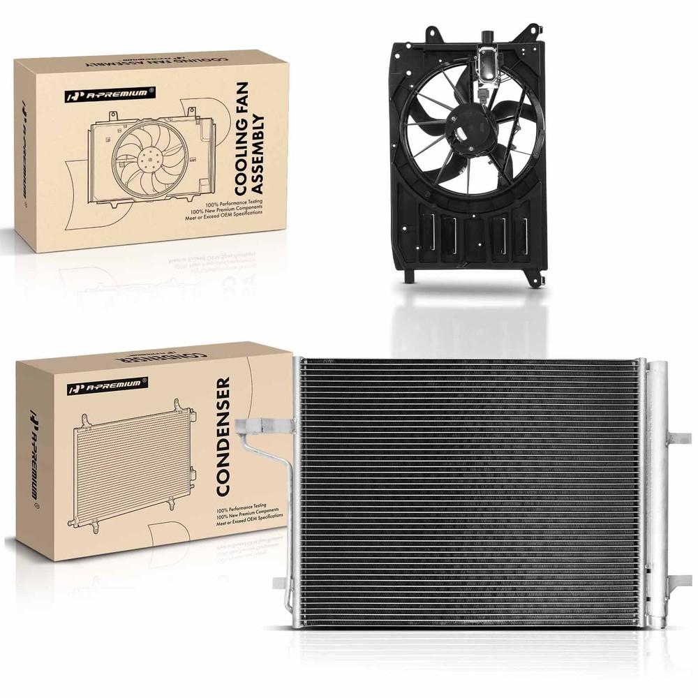 A/C Condenser Cooling Fan Assembly for C-Max 2013-2018 2.0L 2PC Set
