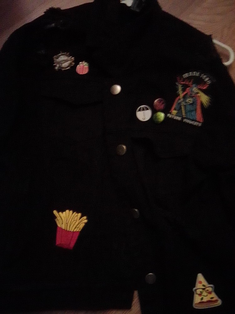 Forever 21 Black Emo Punk Denim Jacket