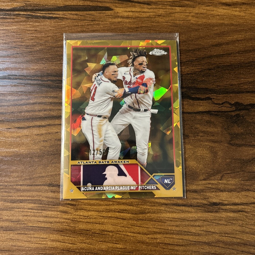 2023 Topps Update Sapphire- Veteran Combos #US143 Acuña Jr. Arcia Gold /50