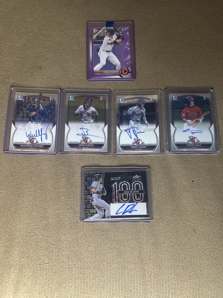 2023 Bowman Chrome 1st Auto Guardians DeLauter Hawke Ingle Burgos Antunez Lot