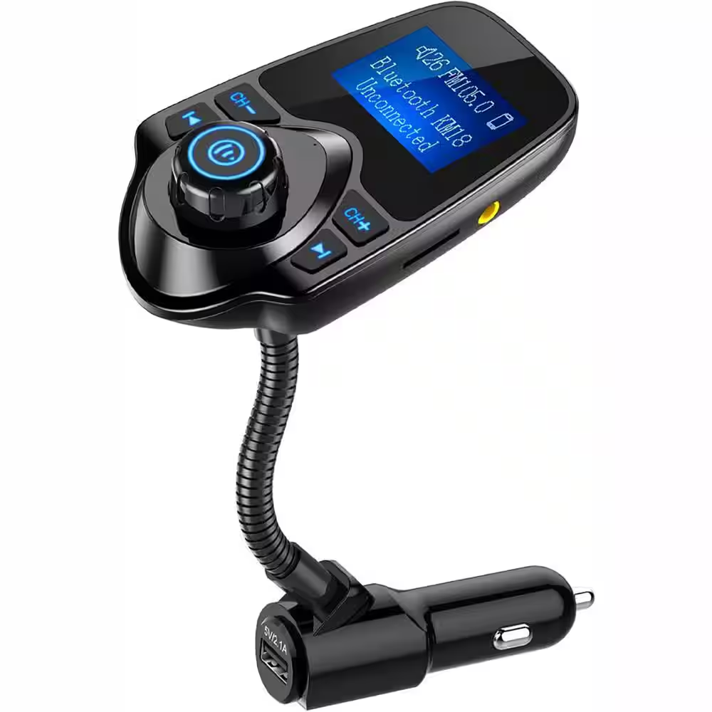 2024 Bluetooth FM Transmitter with 1.44-Inch Display for Hands-Free Calls & Wireless Music
