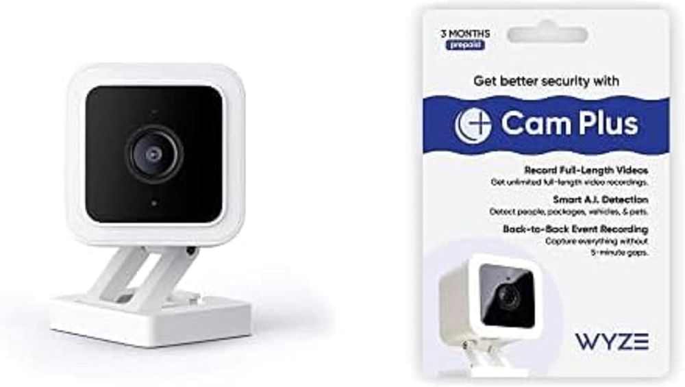 Cam V3 with Color Night Vision, Wired 1080P HD Indoor/Outdoor Security Camera, 2