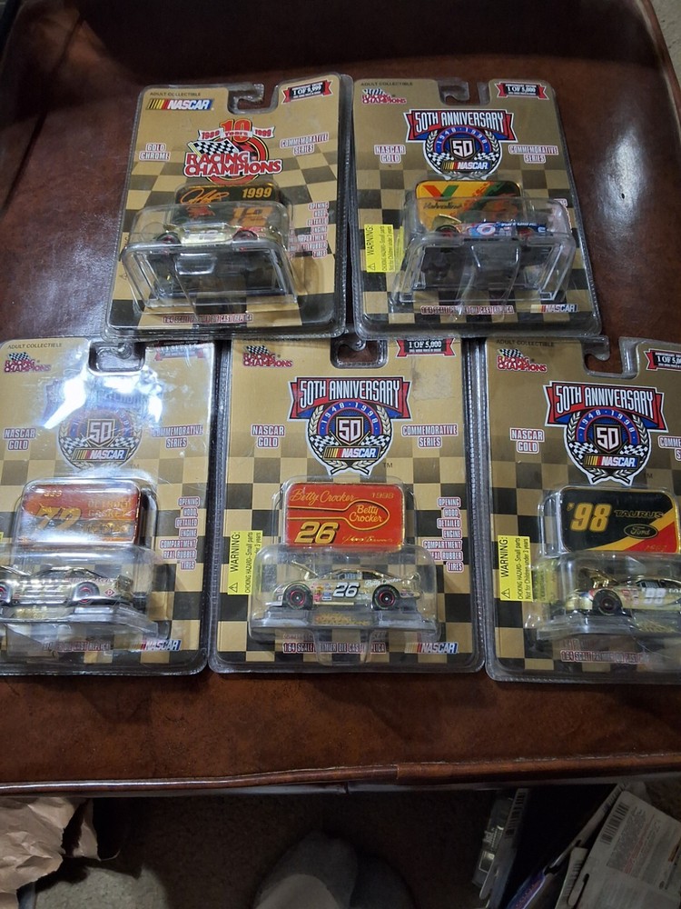 RACING CHAMPIONS 50Th ANNIVERSARY NASCAR GOLD 1:64 SCALE DieCast Replica NOS