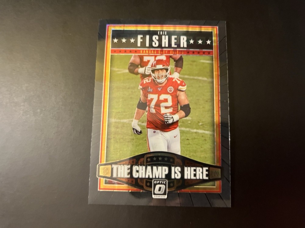 2020 Donruss Optic The Champ Black Pandora Eric Fisher #13/25 Chiefs Card