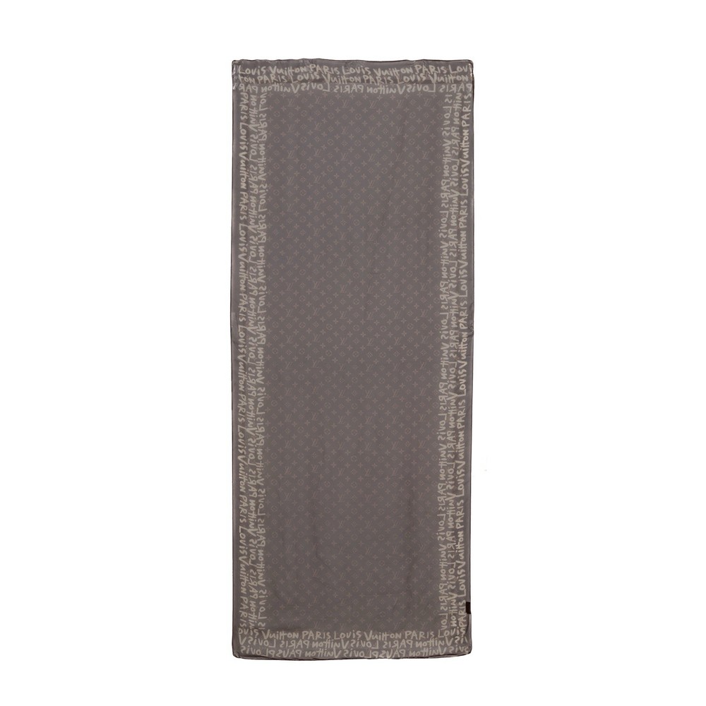 Stephen Sprouse x Louis Vuitton Graffiti Collection Monogram Silk Scarf Shawl
