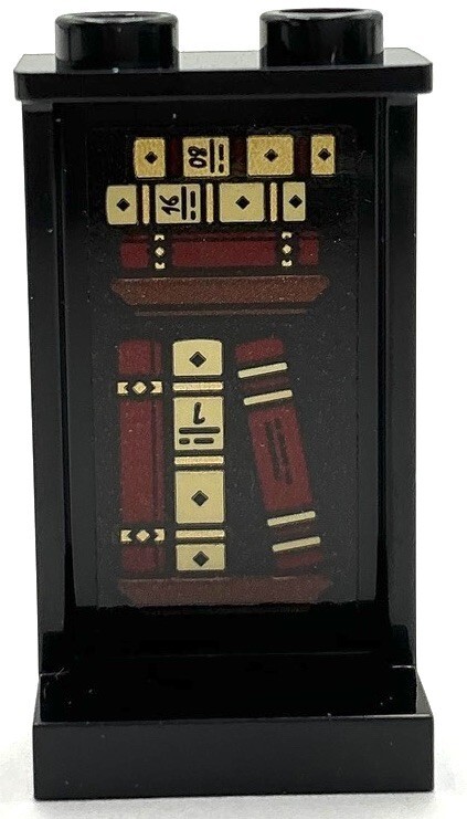 Lego New Black Panel 1 x 2 x 3 Side Supports Hollow Studs 6 Books Sticker Part