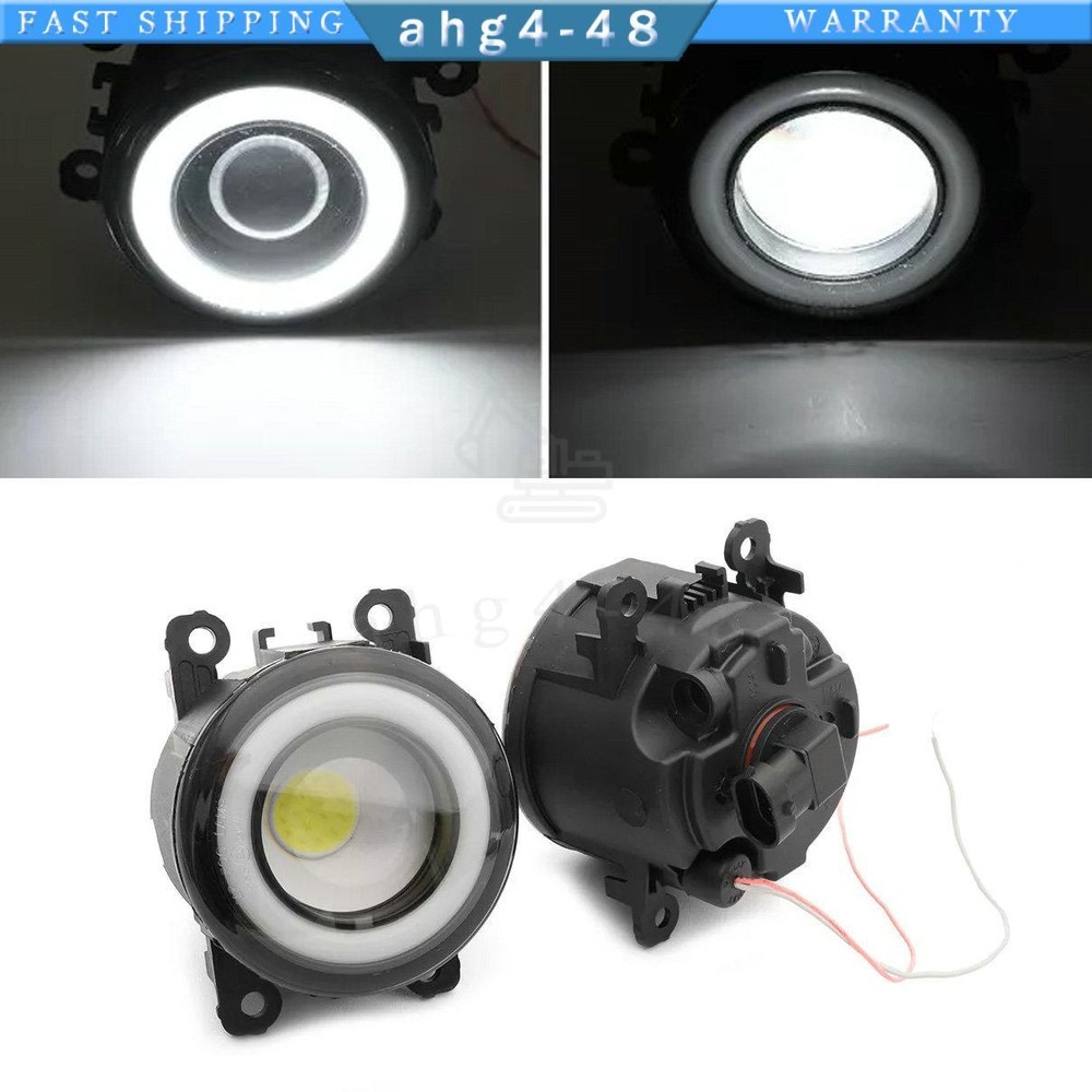 For 13-16 Subaru BRZ 15-21 STI Impreza WRX White LED Fog Light w/ Halo Ring DRL