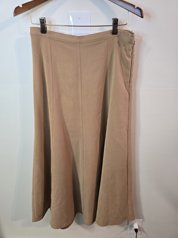 Vintage Tan Faux Suede Maxi Skirt Western Sz Medium Cowgirl Boho Prairie Cottage