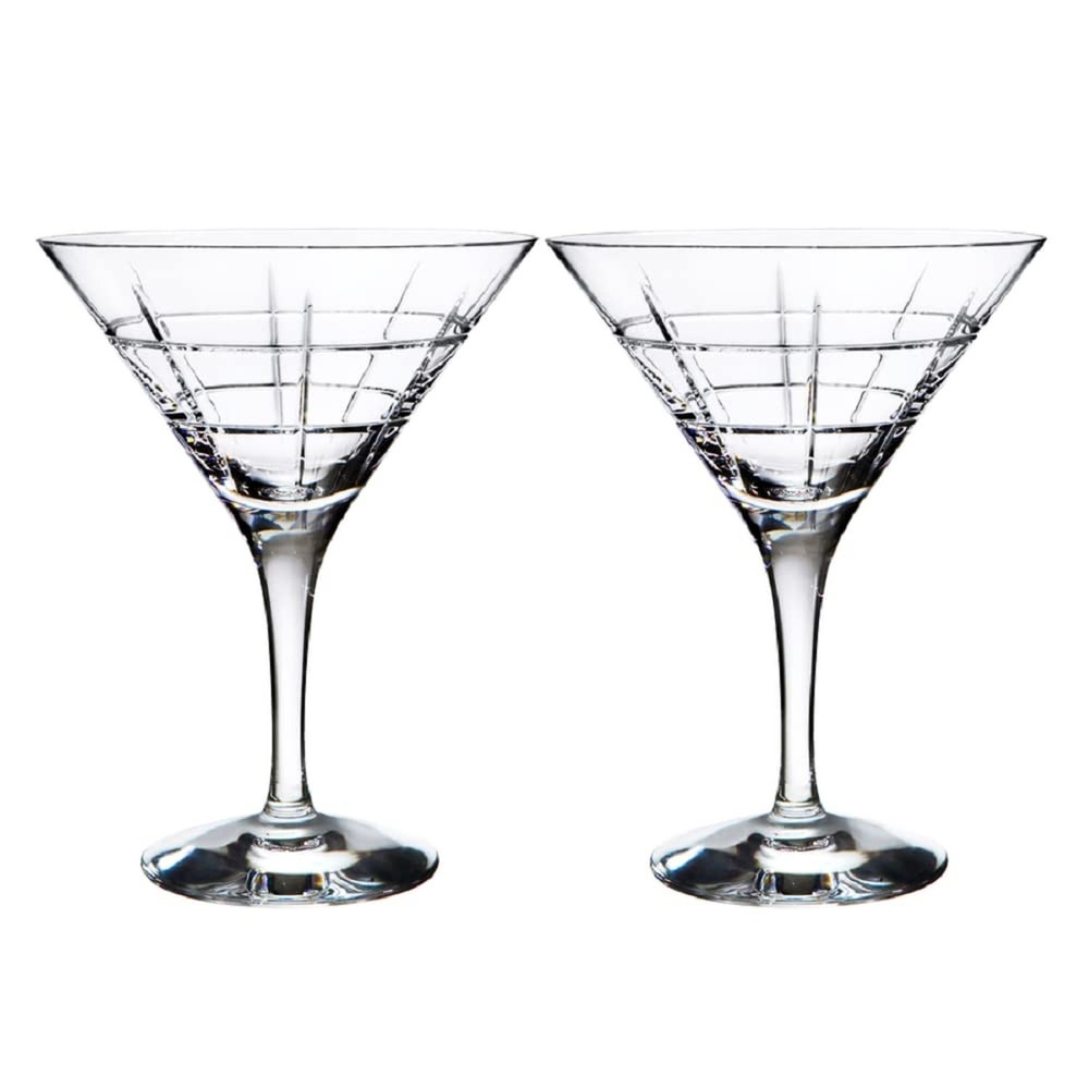 Orrefors Street Martini Glass Pair