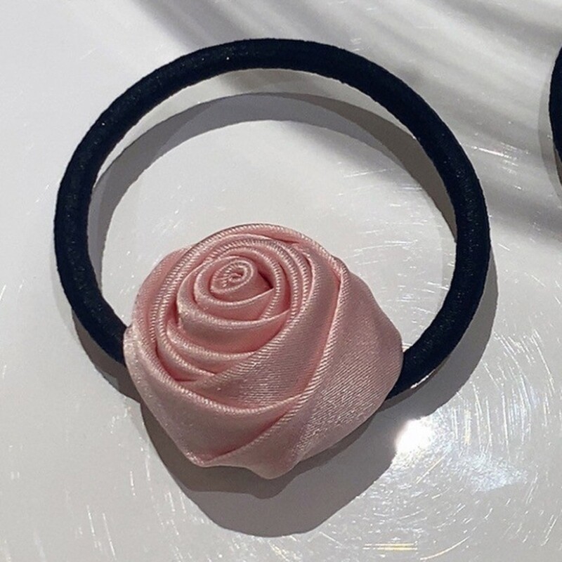 Sweet Rose Flower Hair Clip for Girls - Cool Hair Rope Pin
