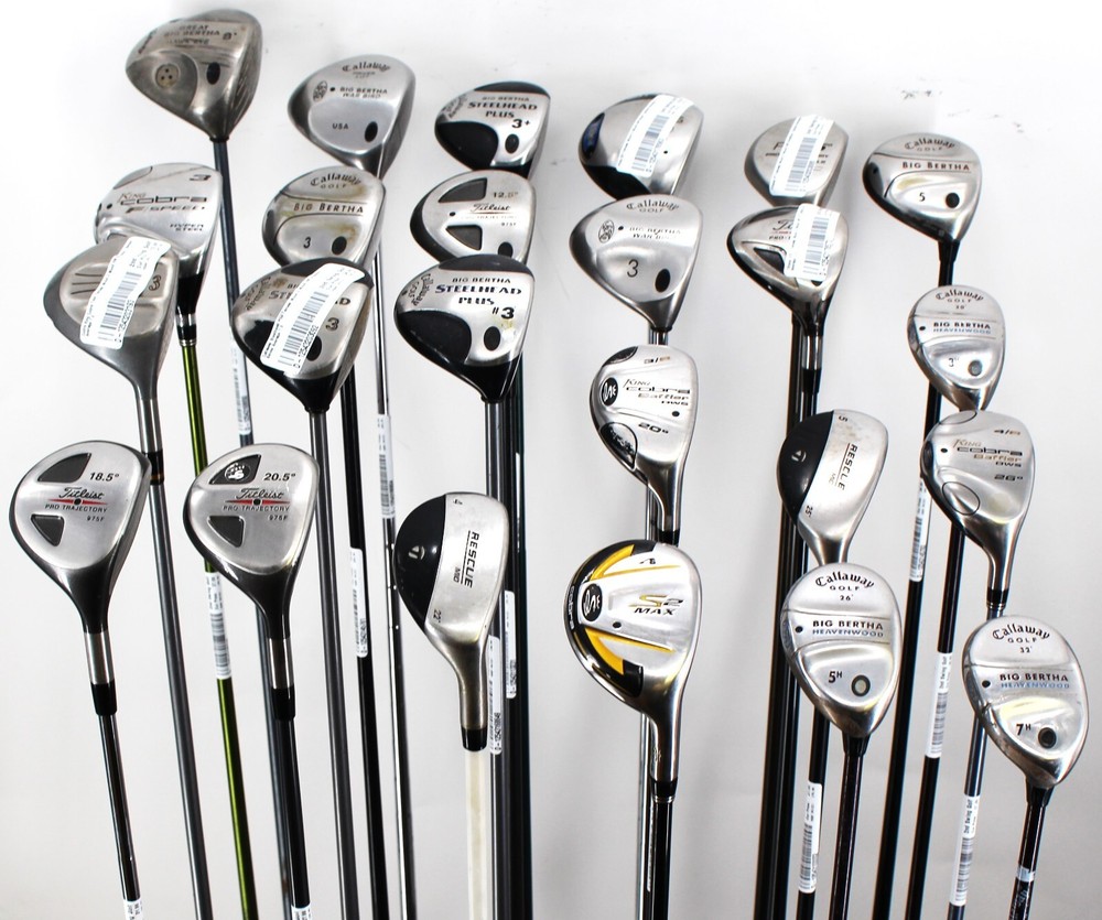 Lot of 40 Golf Clubs — Assorted Brands, Lengths, Lofts, and Flexes, Right-Handed