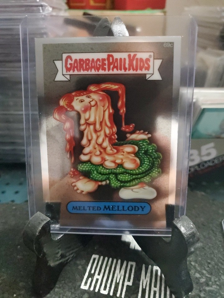 2014 GPK Chrome 2 69a Melted Mellody Garbage Pail Kids Card