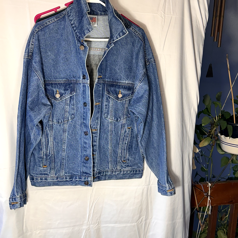 Denim Jacket Mens Trucker Made In USA 90s Size M
