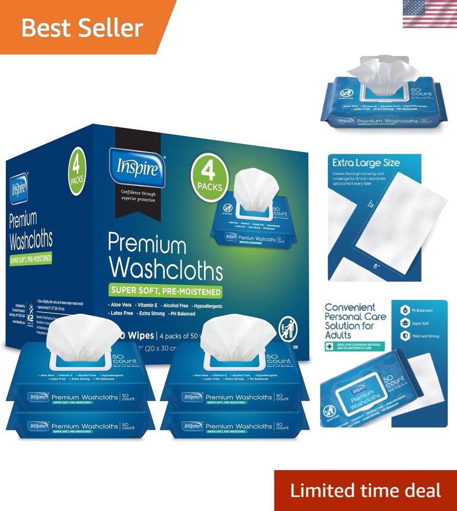 Oversized 8x12 Disposable Wipes for Adults - Hypoallergenic & Soft Cleansing