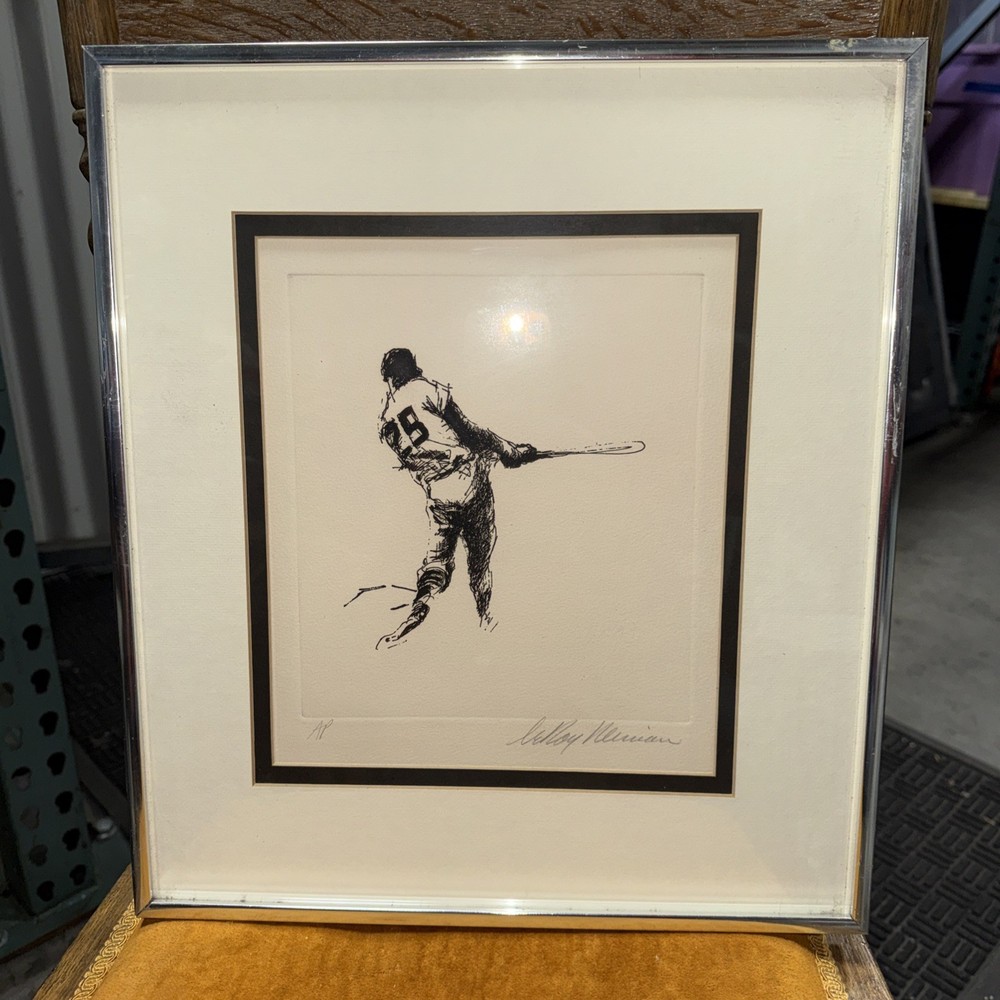 Framed Etching Baseball by Leroy Neiman. AP Edition with COA Limited Edition