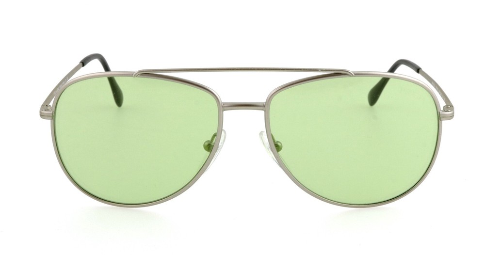 Prada Linea Rossa SPS55U Matte Silver Aviator Sunglasses 57mm Made in Italy