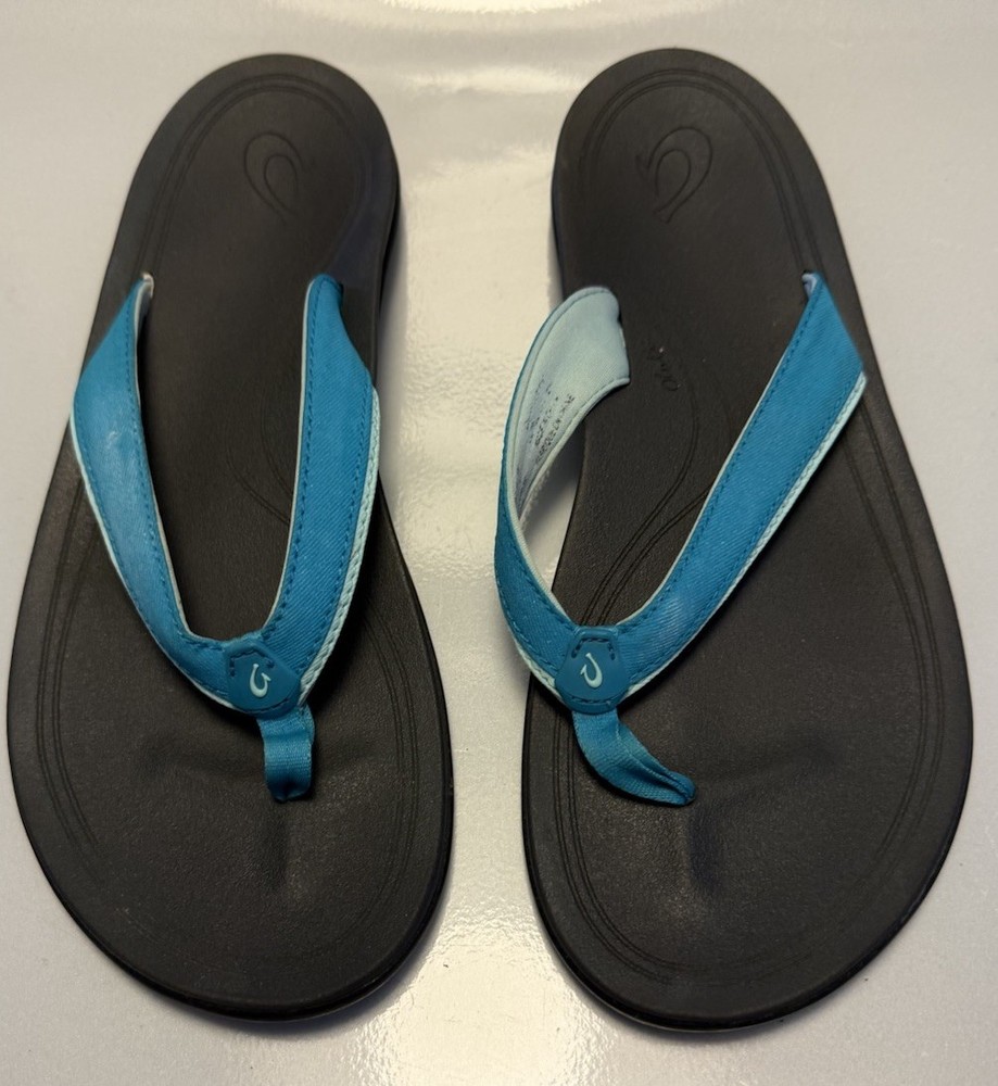 Olukai Punua Kai Blue Sandals Womens Size 6.5