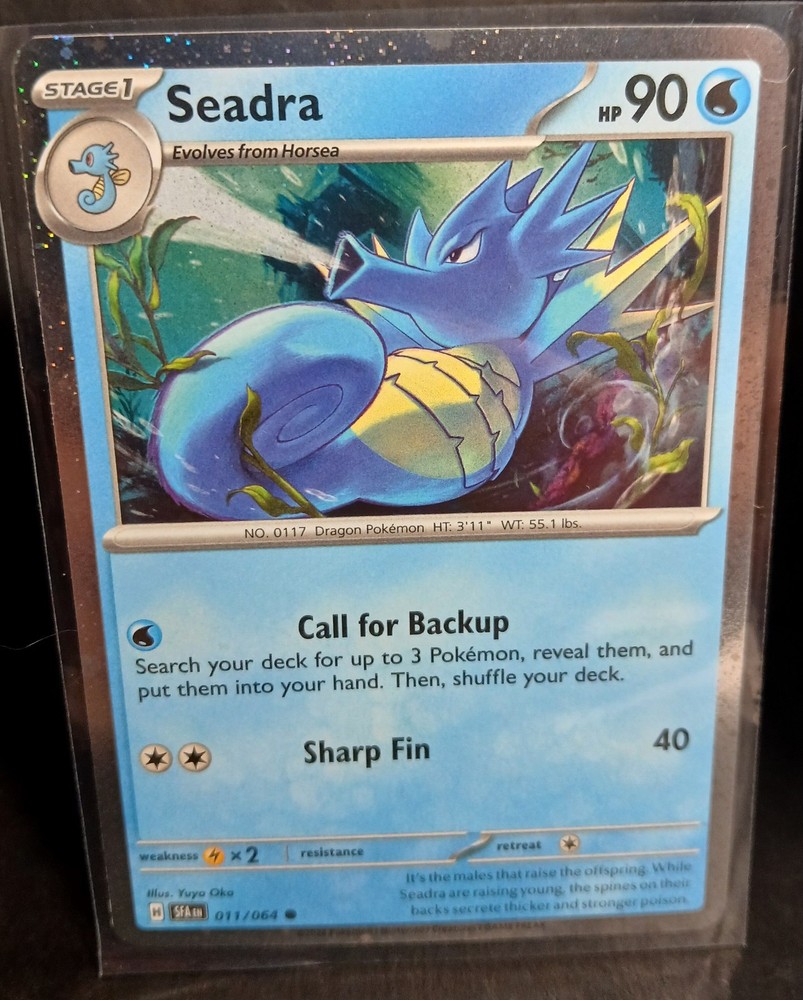 Pokemon Horsea Seadra 11/64 Shrouded Fable Cosmos Holo Promo NM Condition