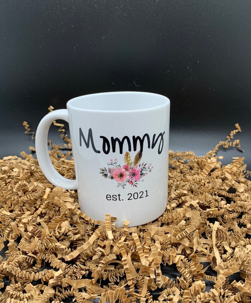 Mom Est Mug   Mommy Est Coffee Cup  Two Moms Mugs   Mom  Mommy   Custom Coffee